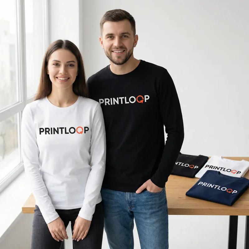 Печать на лонгсливах с принтом оптом
