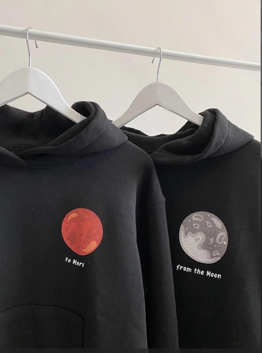 Парные худи Mars и Moon