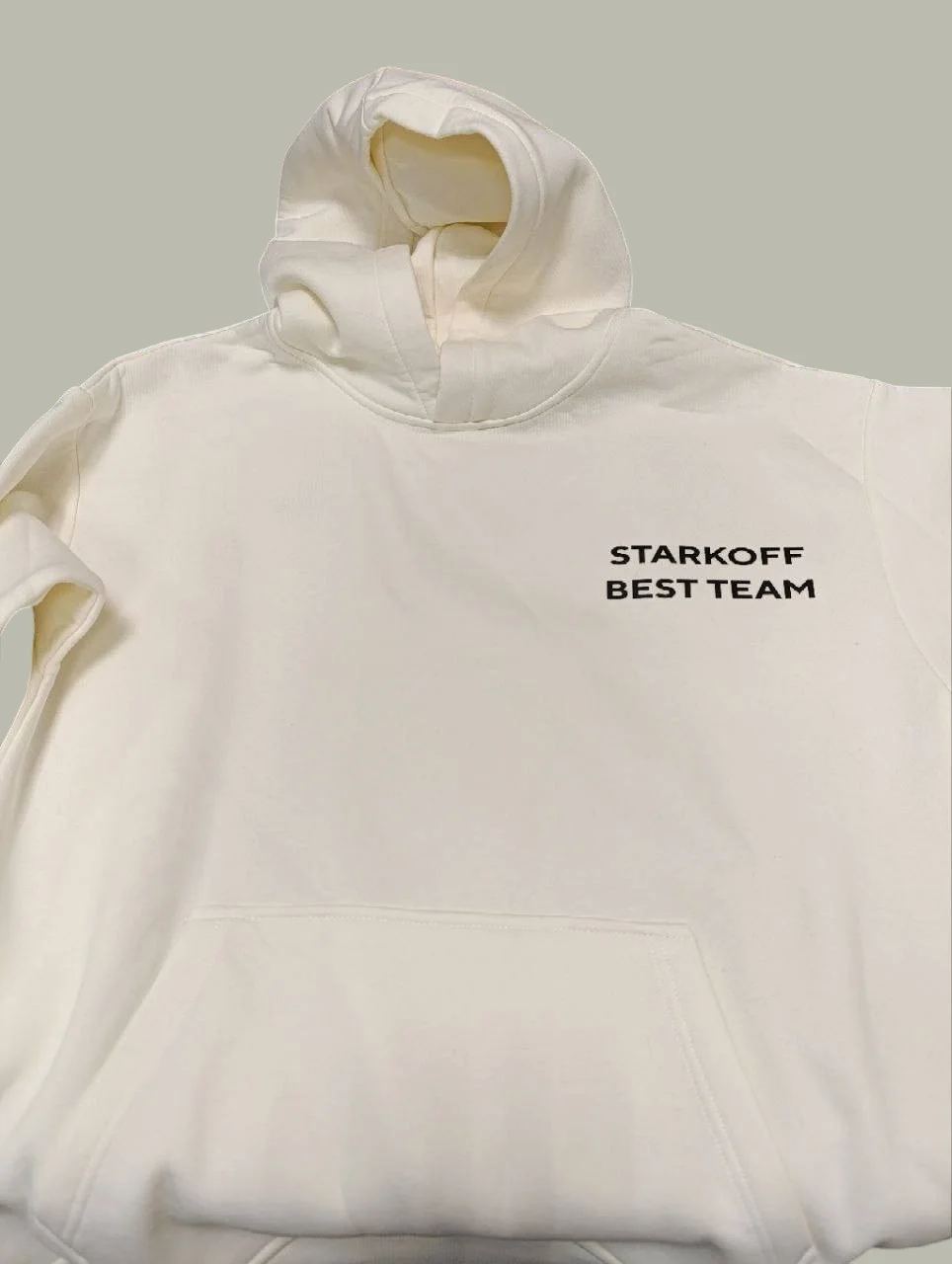 Бежевое худи с авторским принтом — Printloop