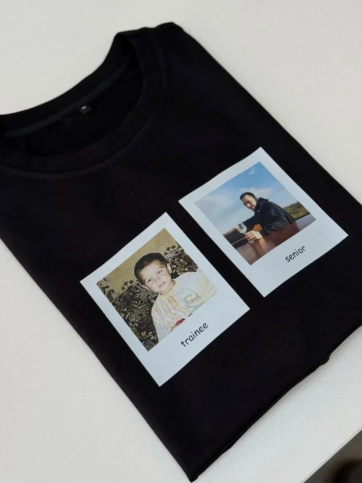 Чёрный оверсайз с текстовым принтом